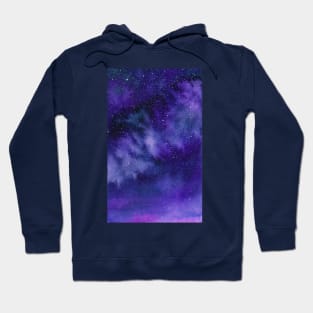 Bright watercolor galaxy, Milky Way Hoodie